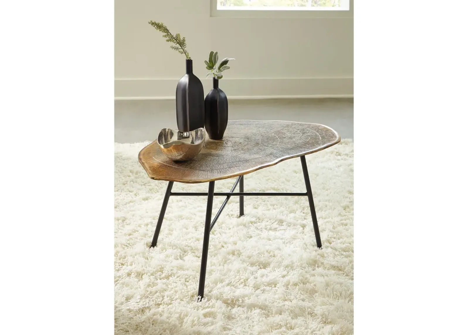 Ashley Furniture | Josslett Coffee Table | Antiqued Copper