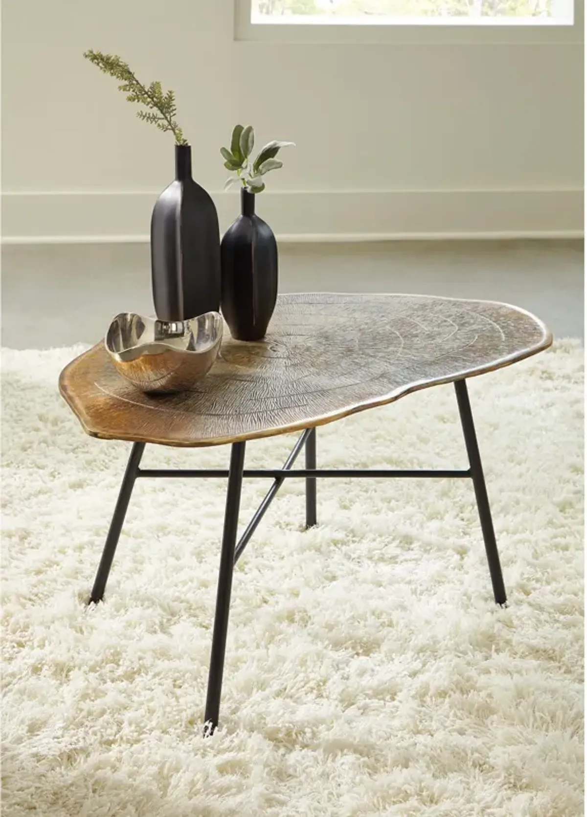 Ashley Furniture | Josslett Coffee Table | Antiqued Copper