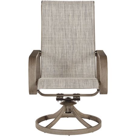 Beach Front Beige Set of 2 Sling Swivel Chairs