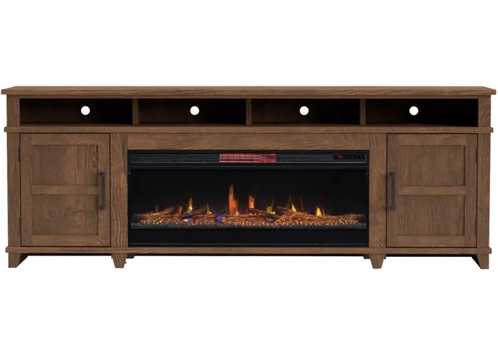 | Deer Valley 86" Fireplace Console | Bourbon Oak