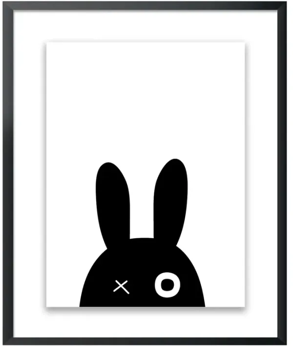 Northwood Collection Kids Black Bunny Wall Art