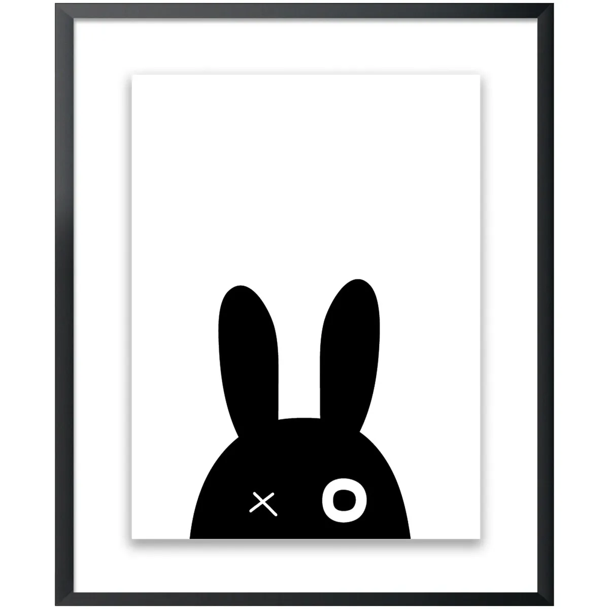 Kids Black Bunny Wall Art