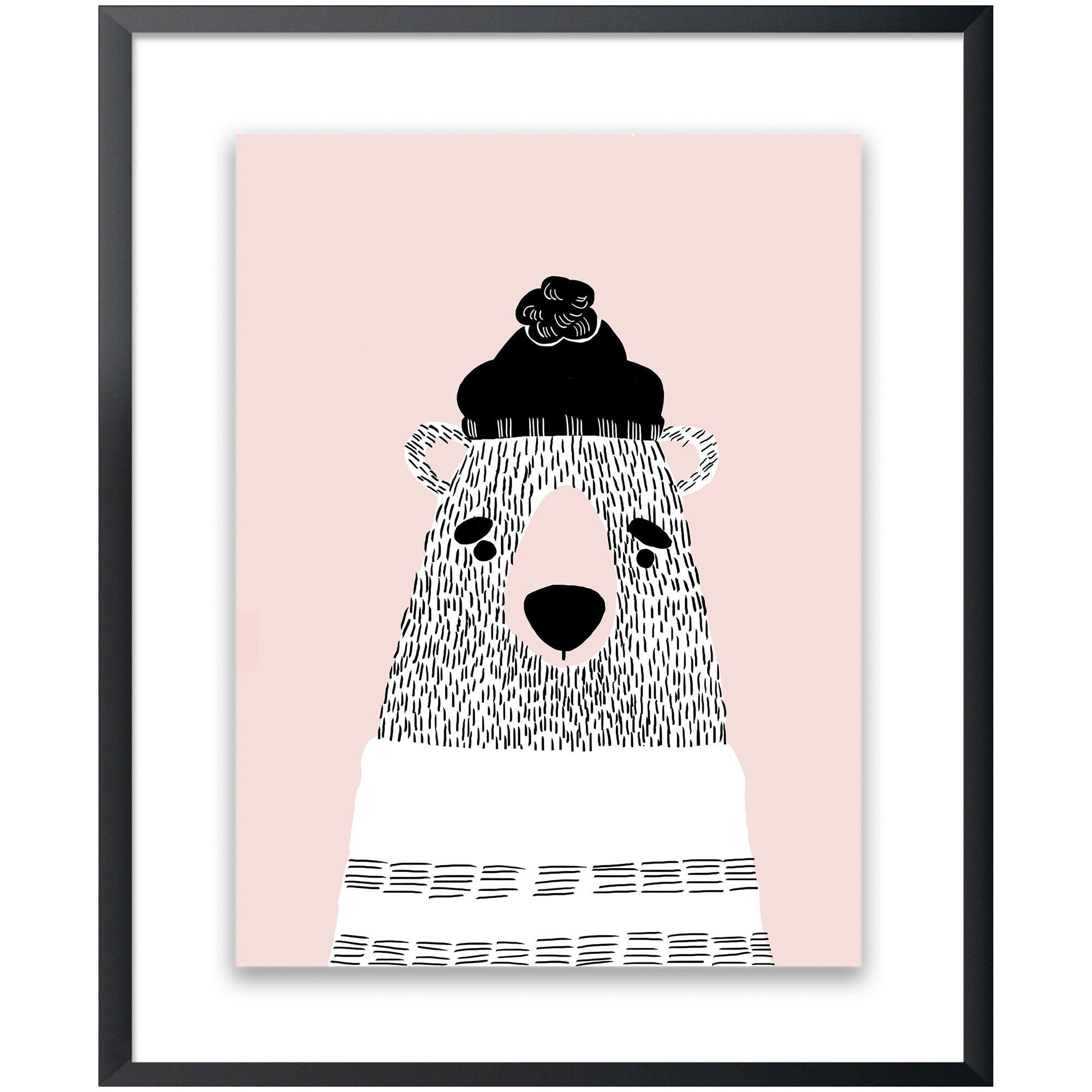 Northwood Collection | Kids Pink Bear Wall Art