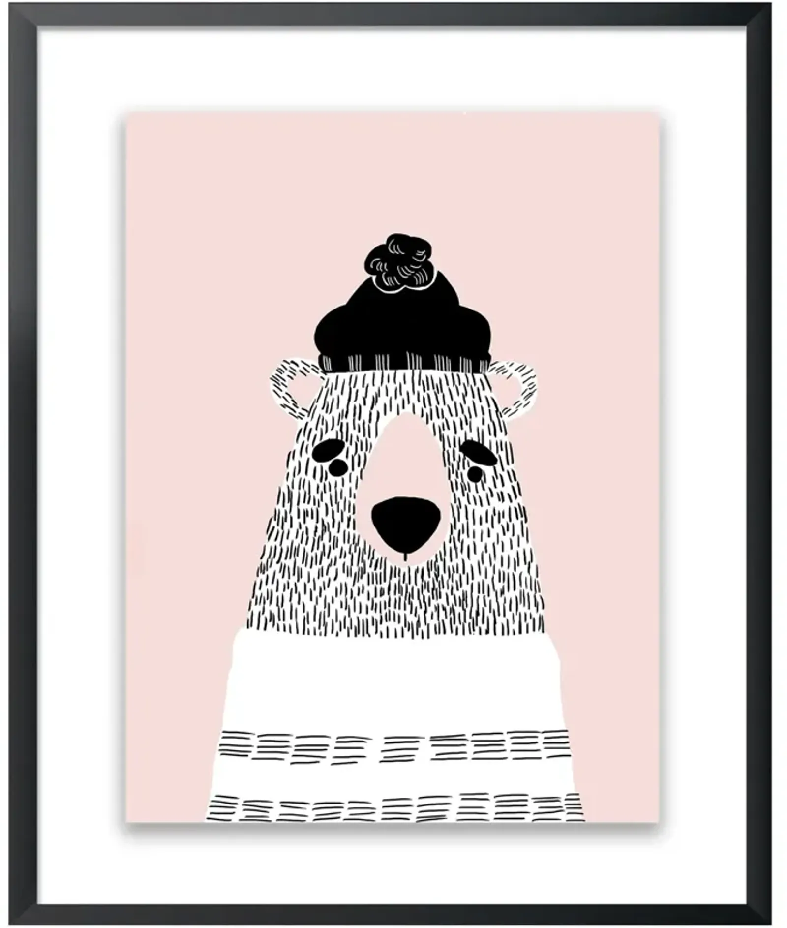 Kids Pink Bear Wall Art