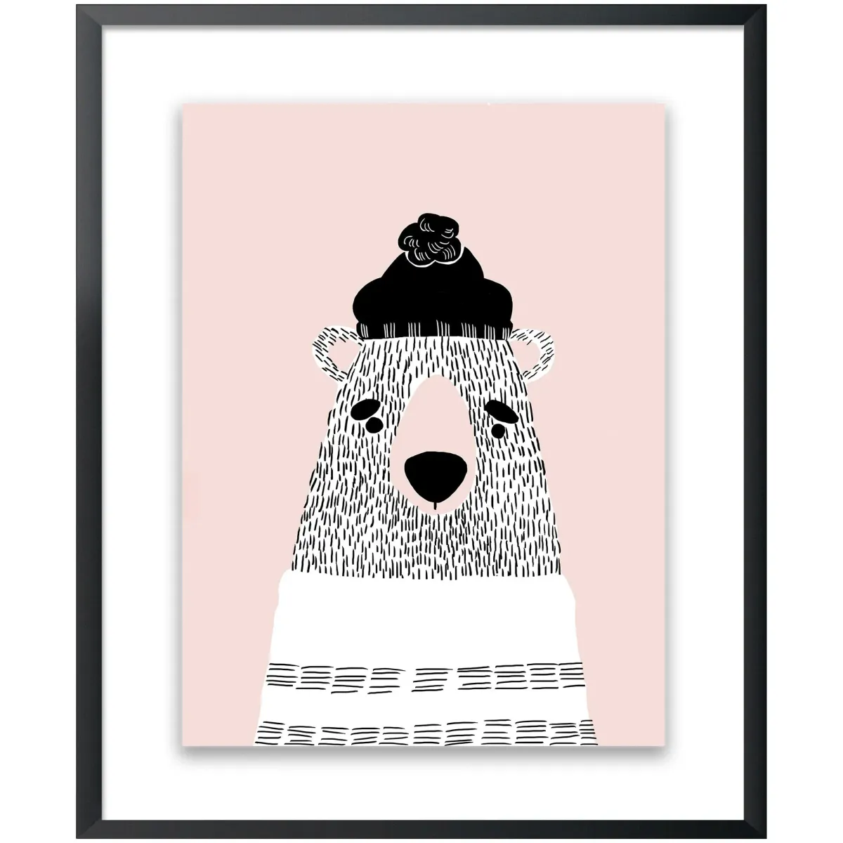 Kids Pink Bear Wall Art