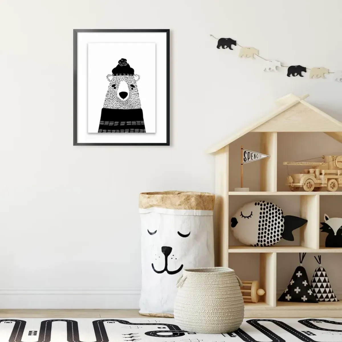 Kids Black Bear Wall Art