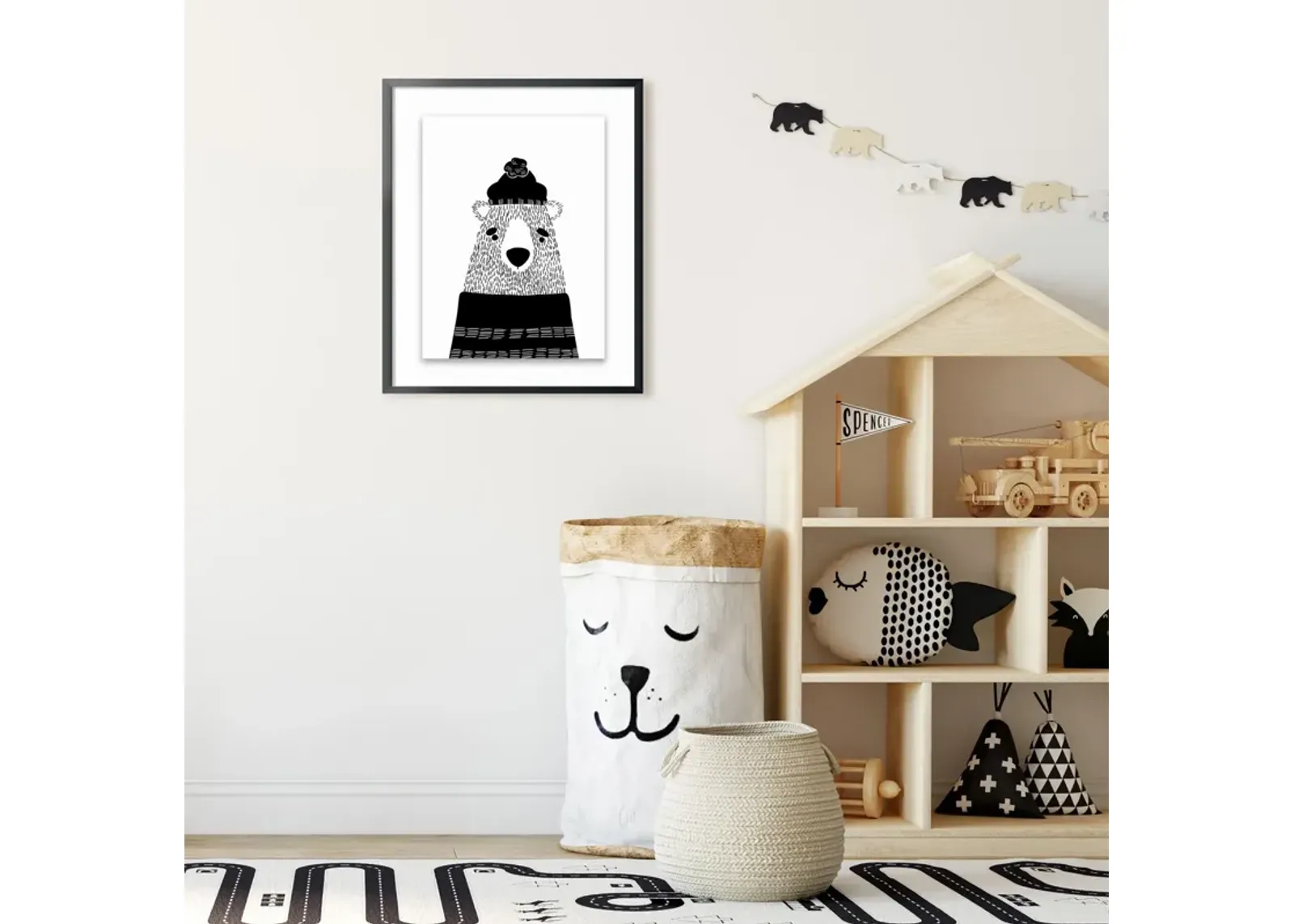 | Kids Black Bear Wall Art