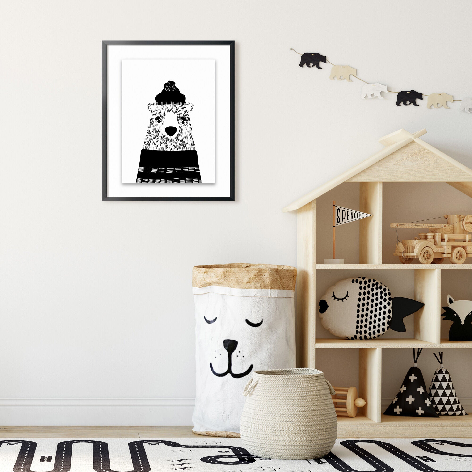 Northwood Collection | Kids Black Bear Wall Art