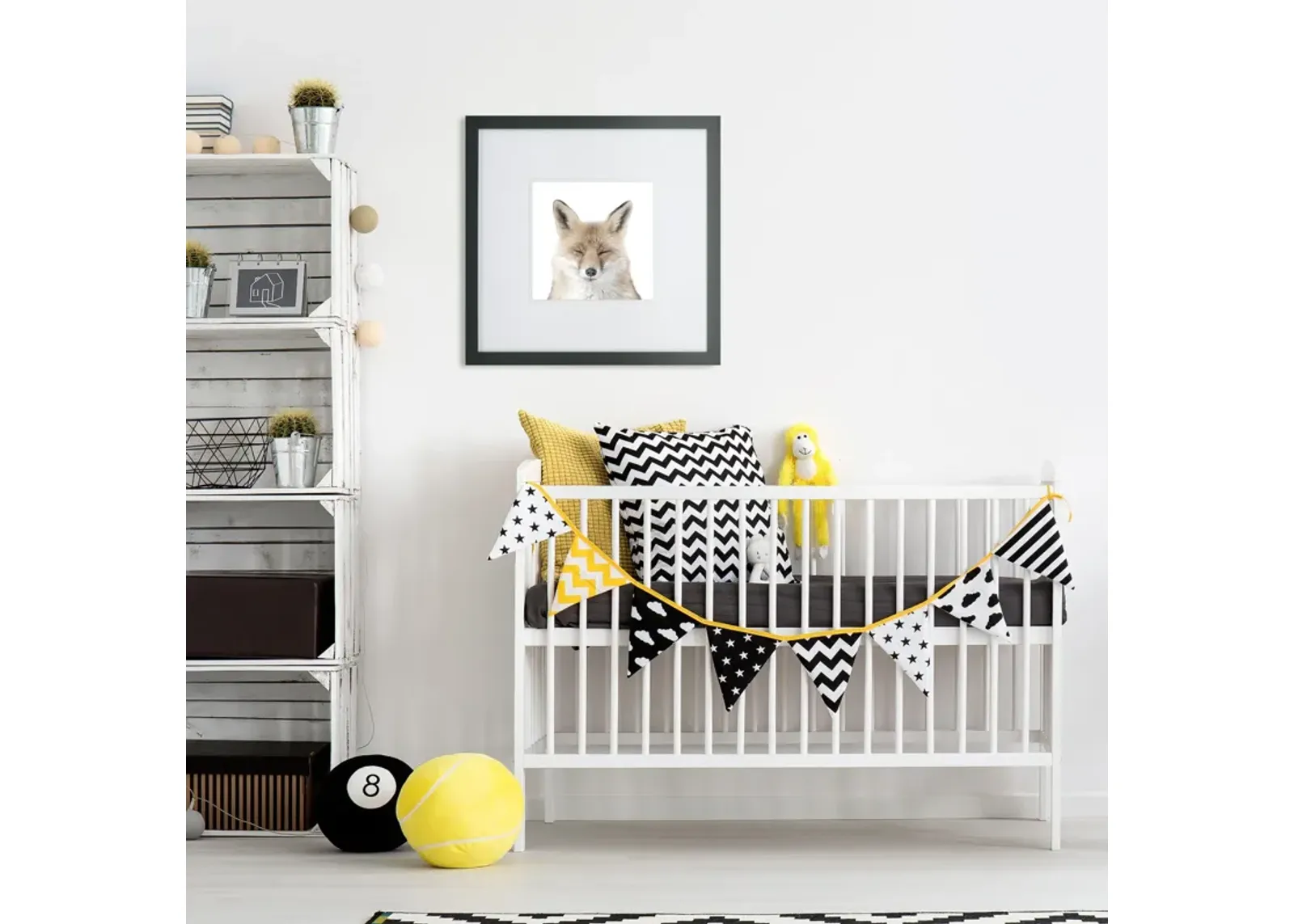 | Kids Fox Face Wall Art | Gray