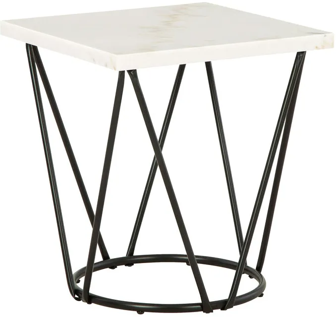 Vancent White End Table
