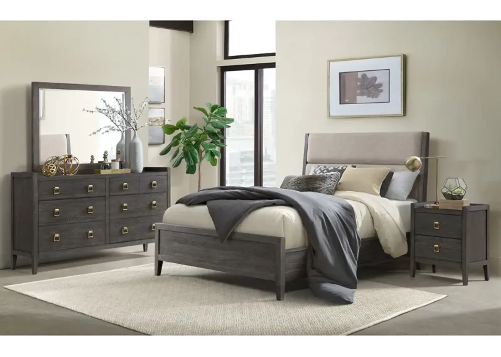 | Queen Portia 4 Piece Room Group | Brushed Brindle