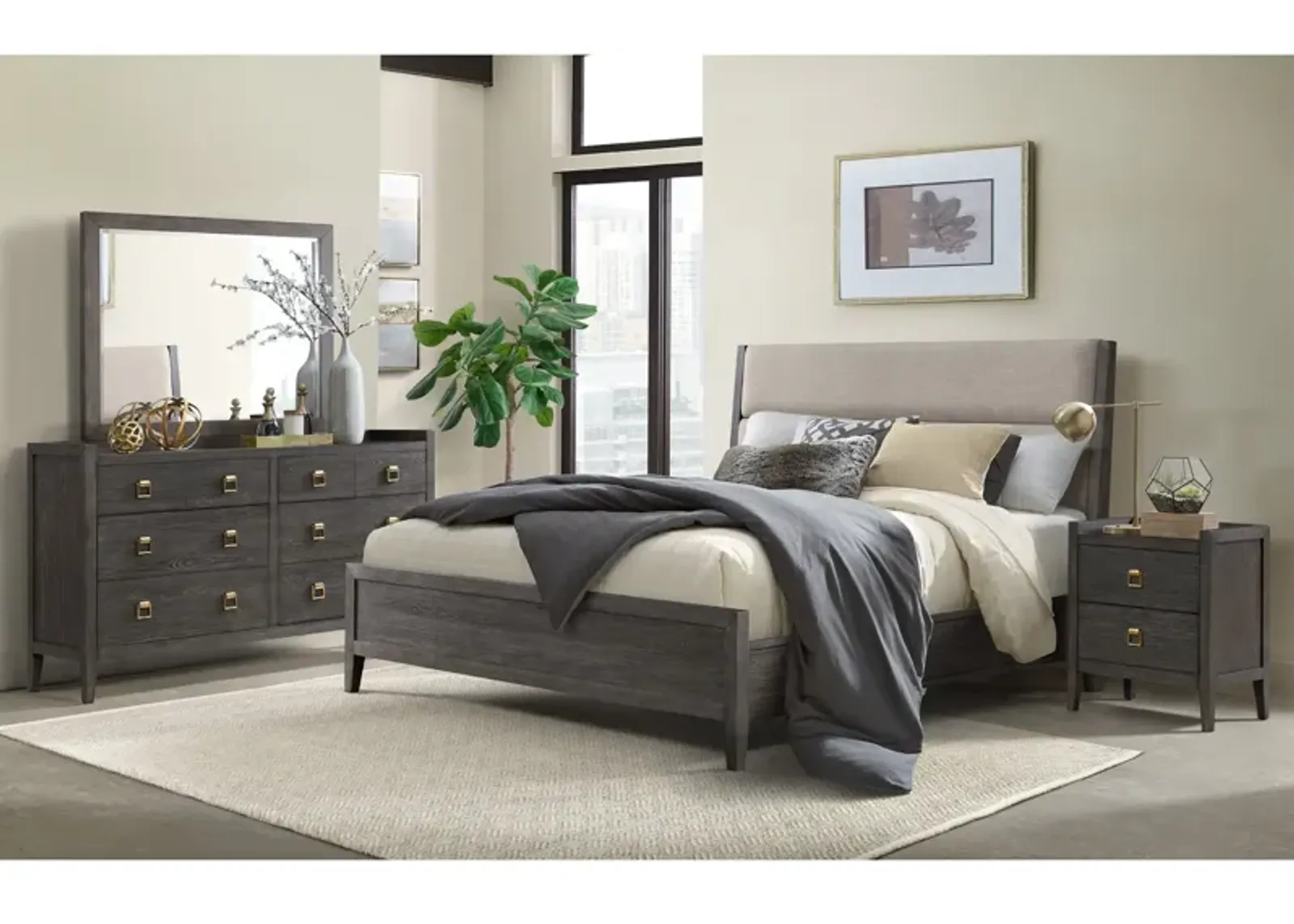 | King Portia 4 Piece Room Group | Brushed Brindle