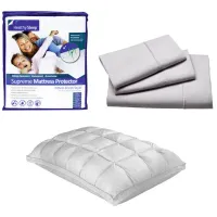 Sheex Queen Sheet Mattress Protector Pillow Bundle 