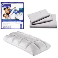 Microfiber King Sheet Mattress Protector Pillow Bundle 