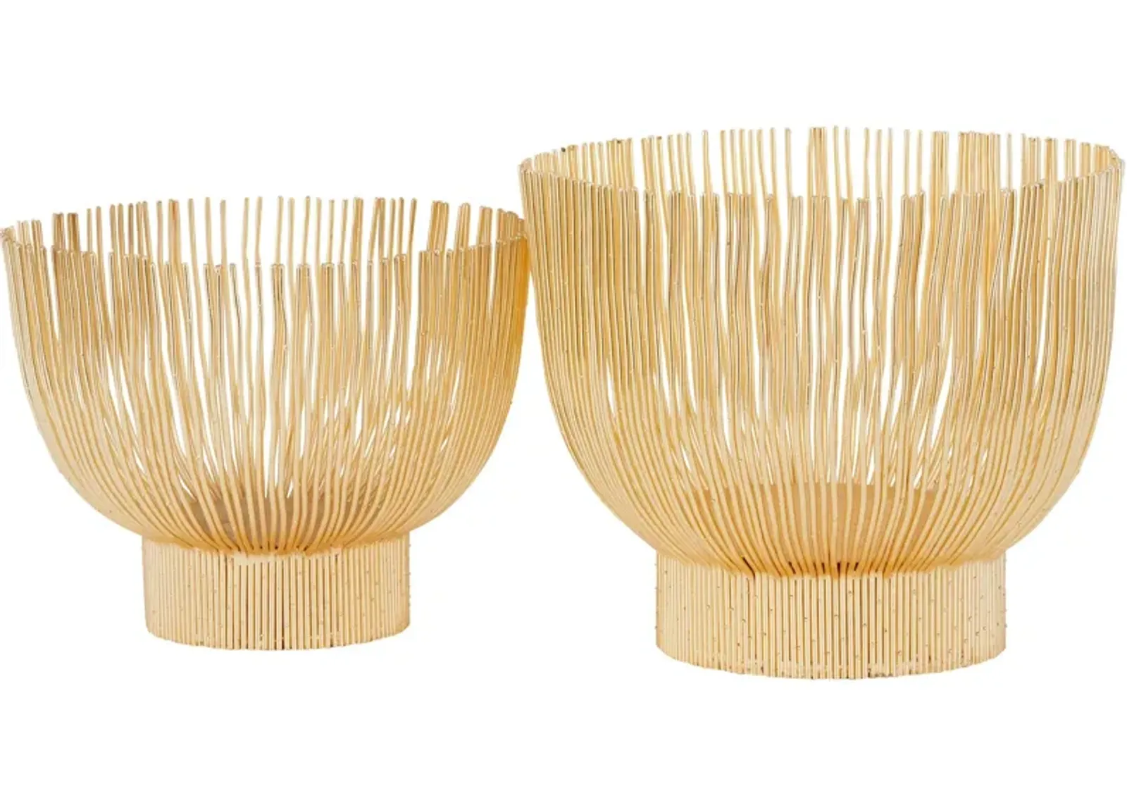 | Elevated Chic Set of 2 Metal Bowls | Gold