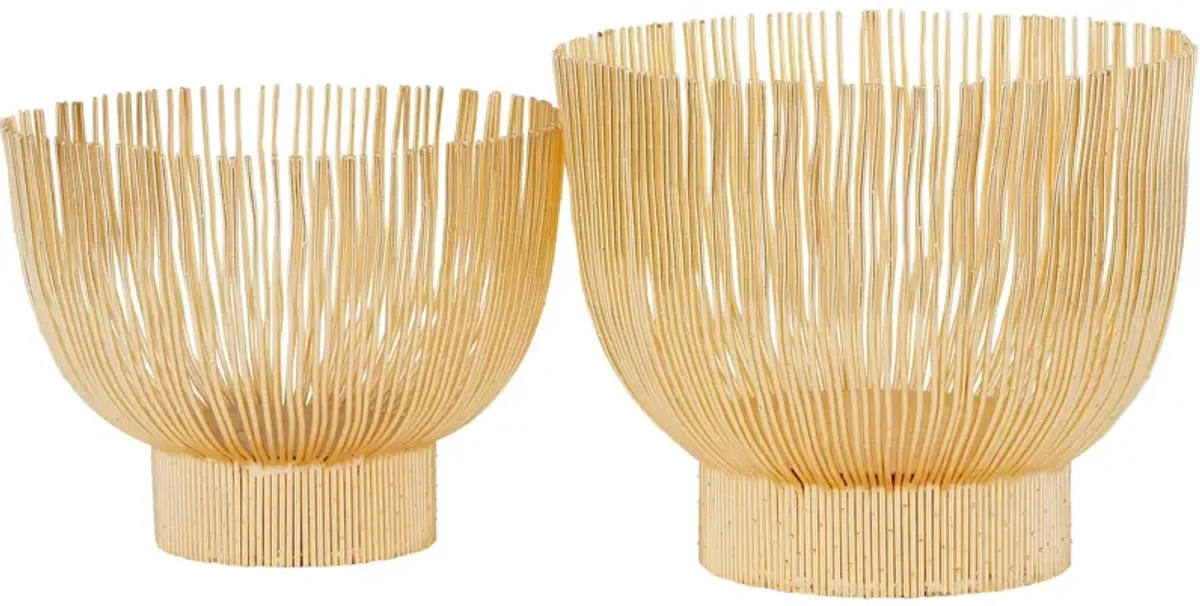 | Elevated Chic Set of 2 Metal Bowls | Gold