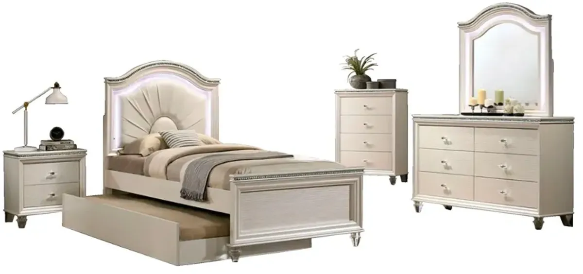 | Twin Allie 4 Piece Room Group | Pearl White