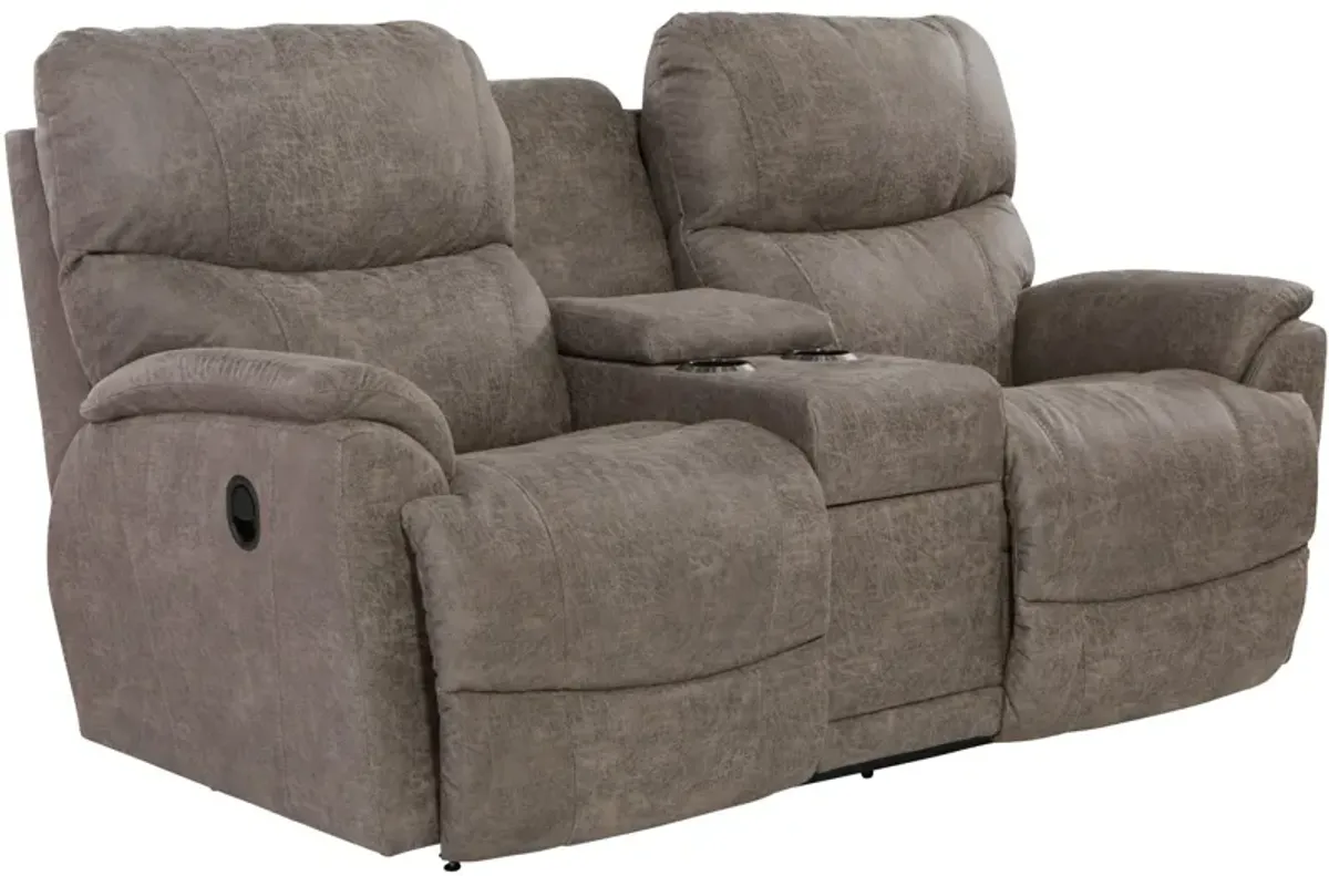 Trouper Reclining Console Loveseat