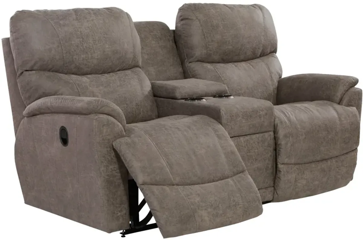 Trouper Reclining Console Loveseat