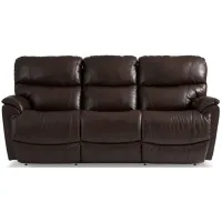 Trouper Leather Walnut Reclining Sofa