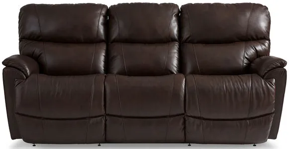 Trouper Leather Walnut Reclining Sofa