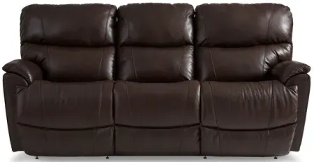 Trouper Leather Walnut Tri Power Reclining Sofa