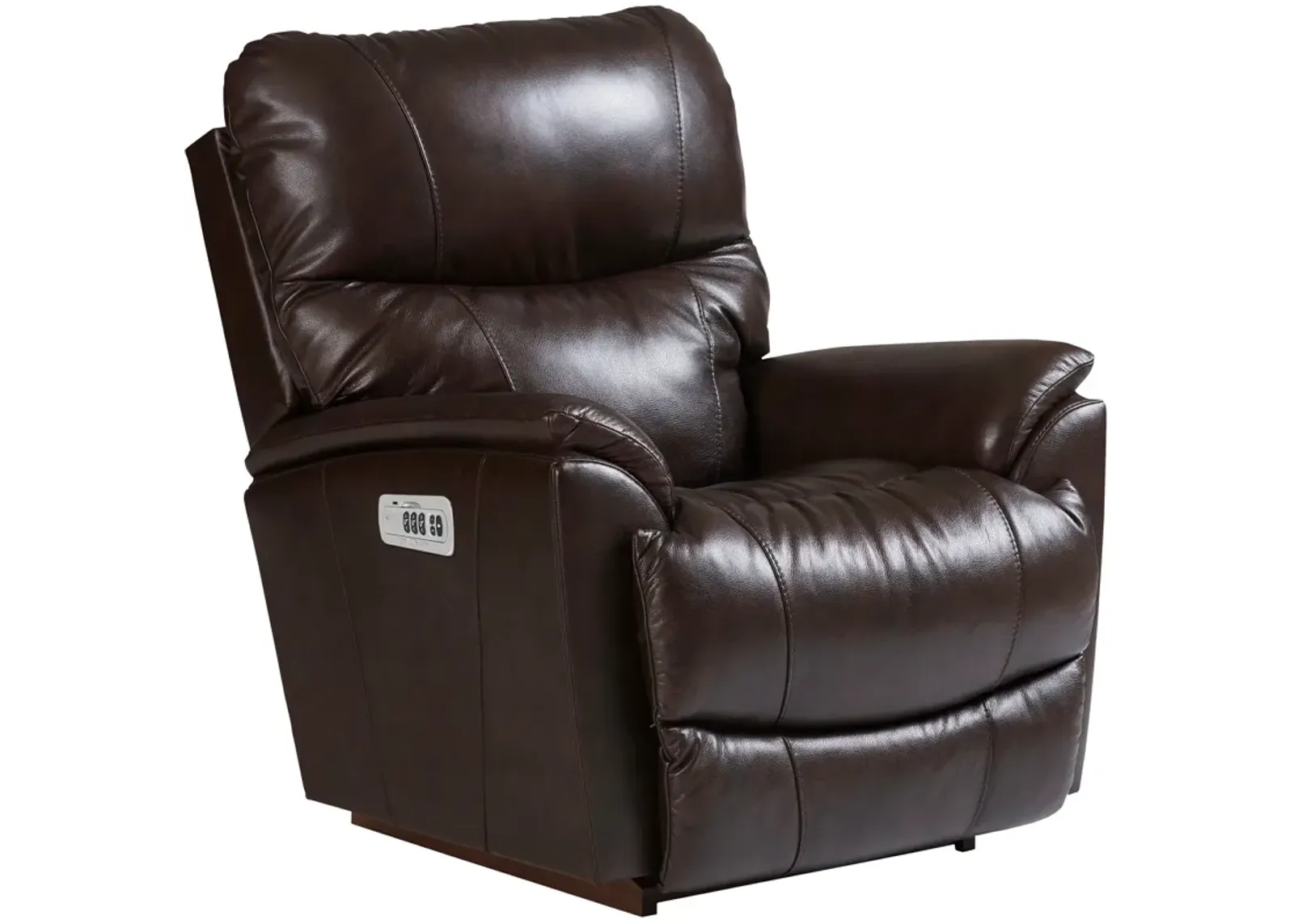 La-Z-Boy | Trouper Leather Tri-Power Rocker Recliner Chair | Walnut