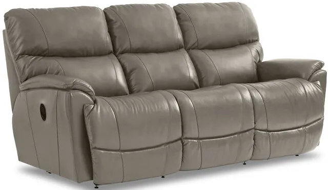 Trouper Leather Gray Reclining Sofa