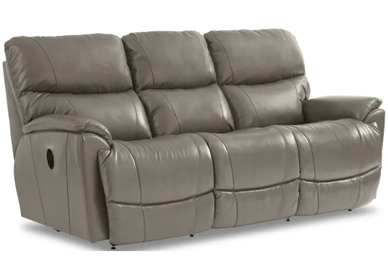 La-Z-Boy | Trouper Leather Reclining Sofa | Gray