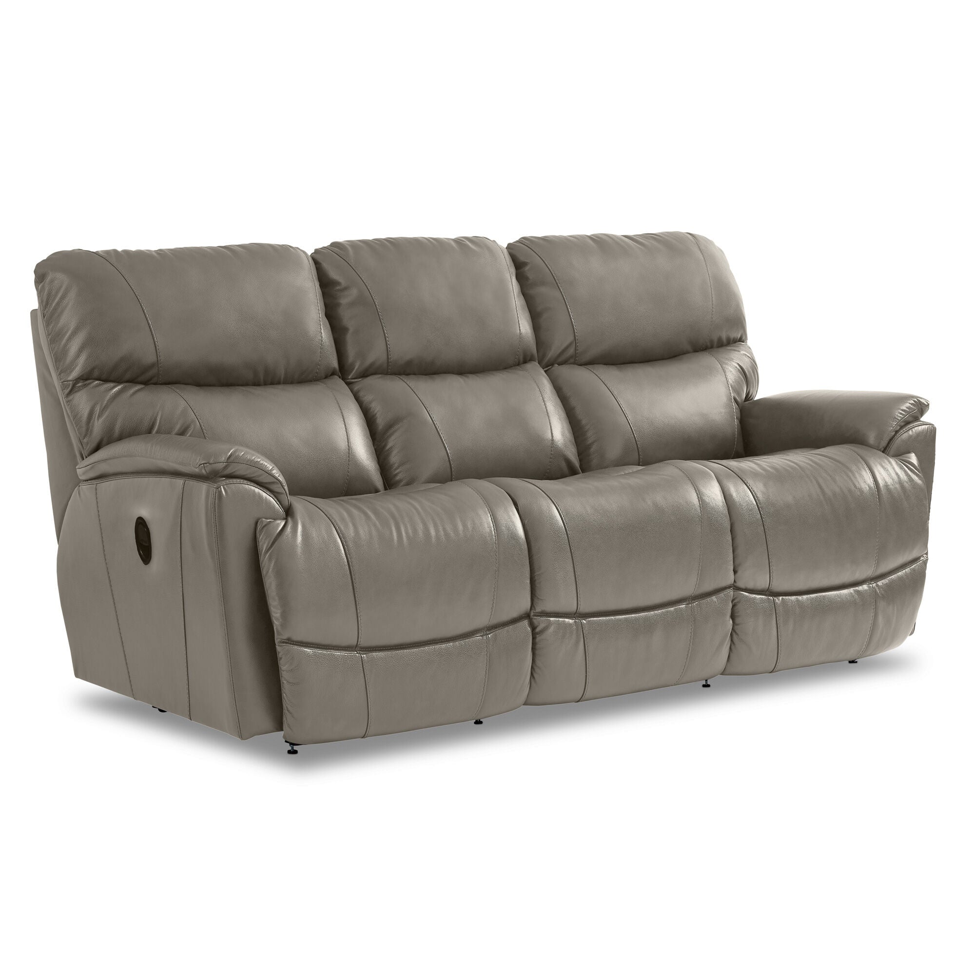 La-Z-Boy | Trouper Leather Reclining Sofa | Gray