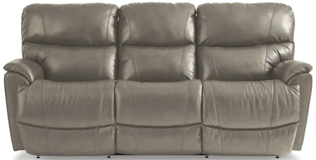 La-Z-Boy | Trouper Leather Tri-Power Reclining Sofa | Gray