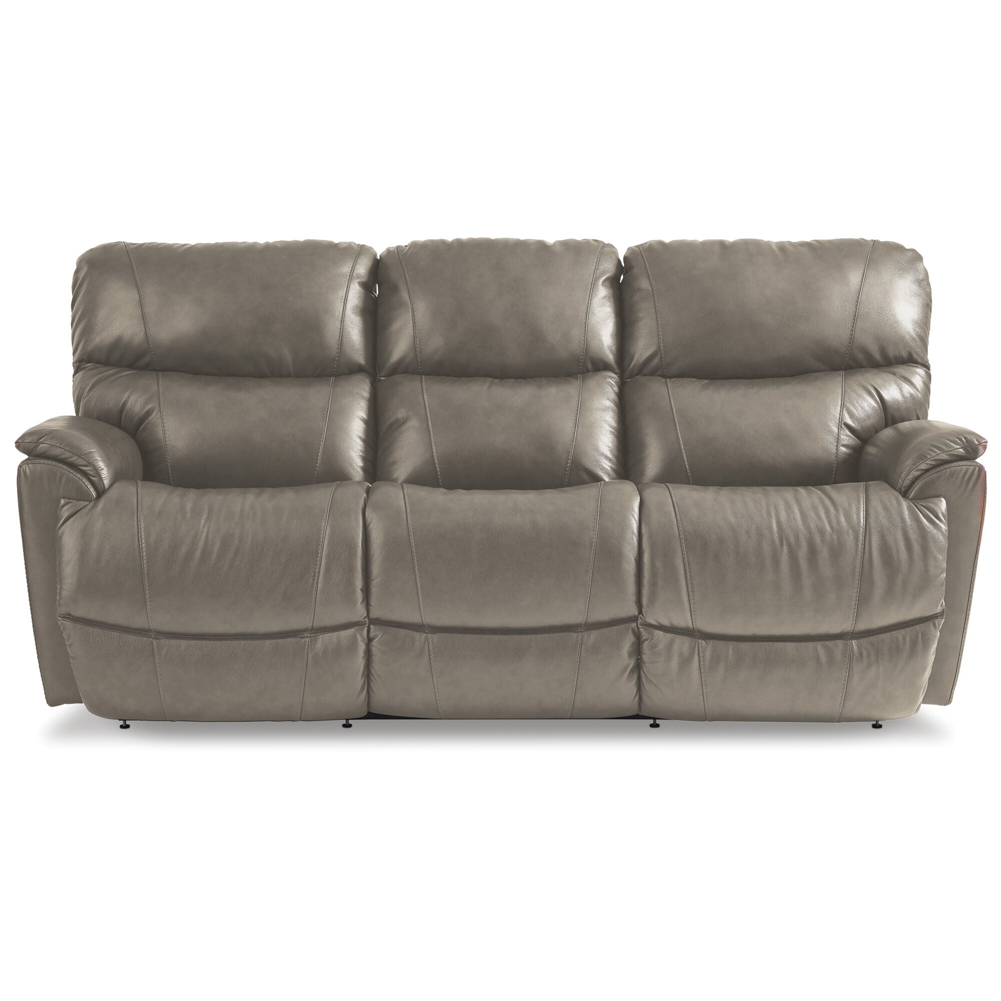 La-Z-Boy | Trouper Leather Tri-Power Reclining Sofa | Gray