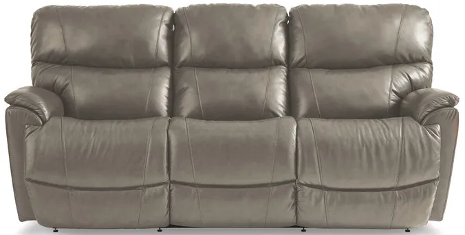 Trouper Leather Gray Tri Power Reclining Sofa