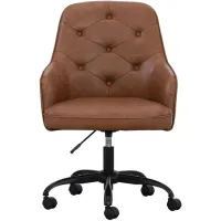 Sawyer Cognac Leather Tufted Task Chair