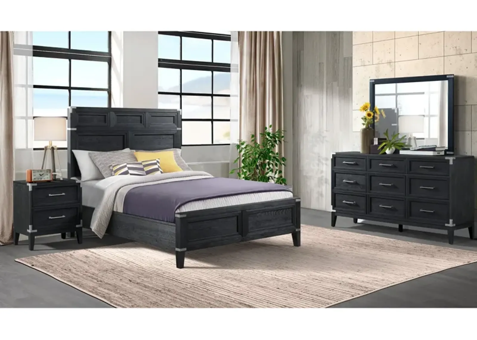 | Queen Laguna 4 Piece Room Group | Weathered Steel