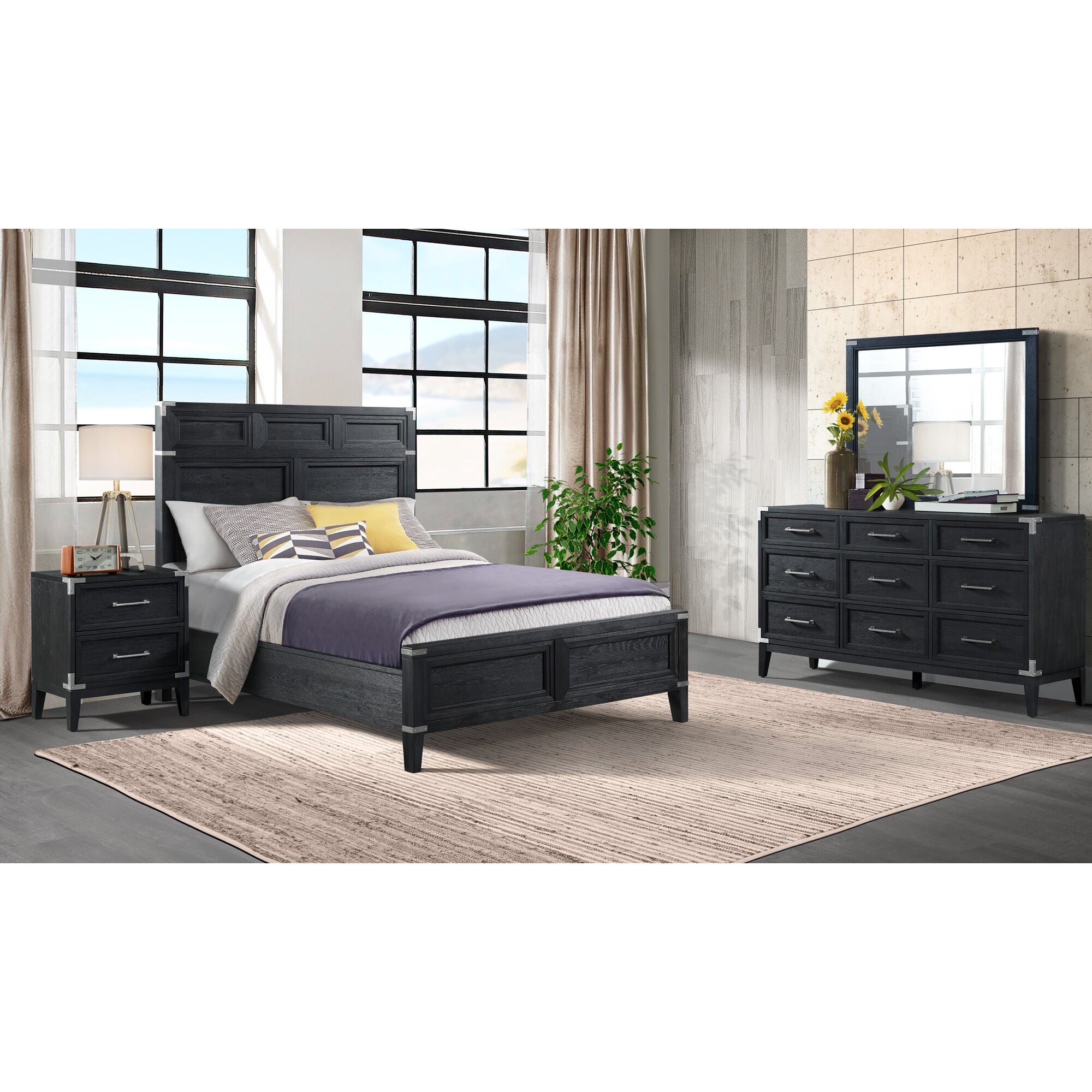 Intercon | King Laguna 4 Piece Room Group | Weathered Steel