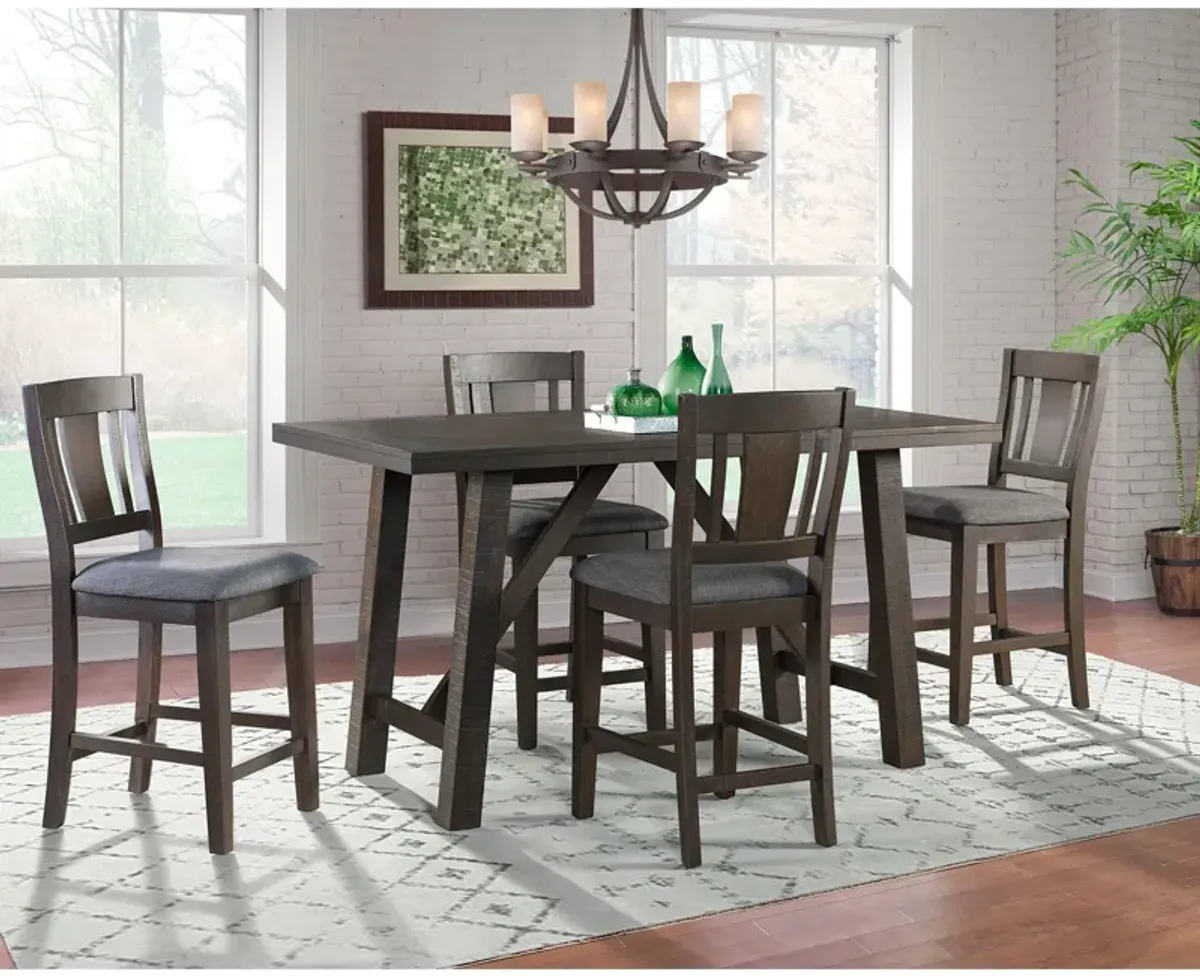 | Cash 5 Piece Counter Dining Set | Dark Gray