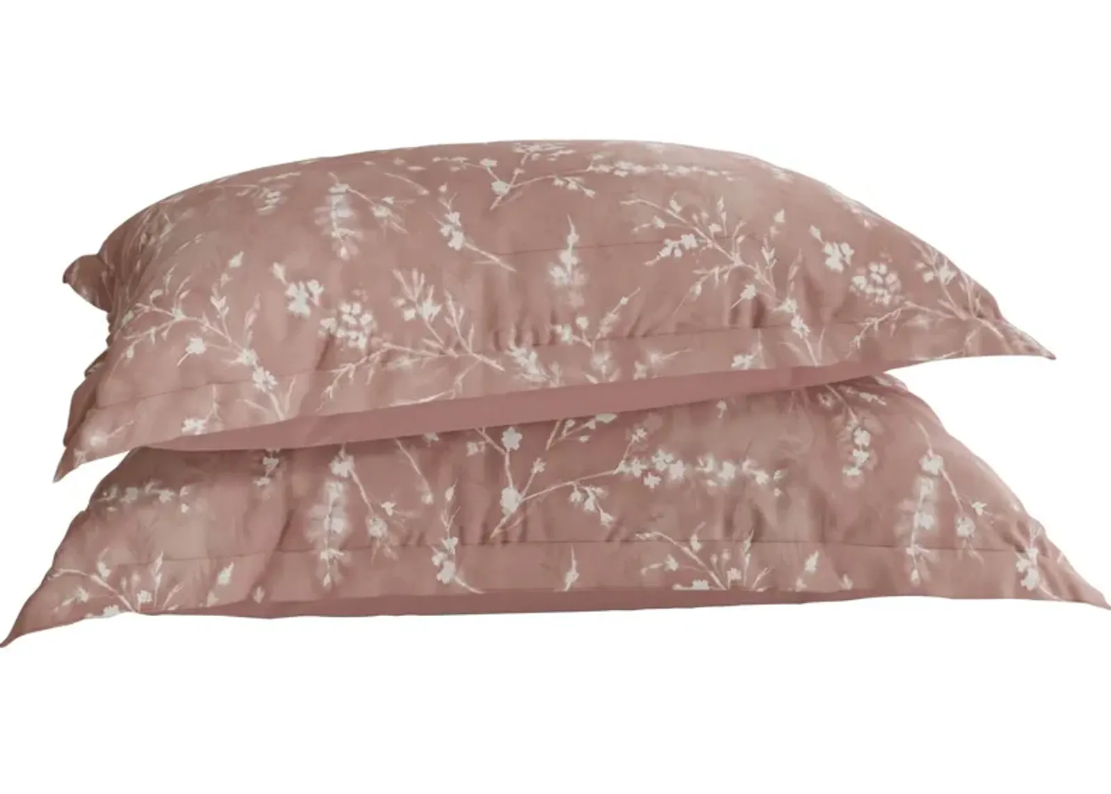 | Queen Flower Press Tencel Pillow Shams | Ash Rose