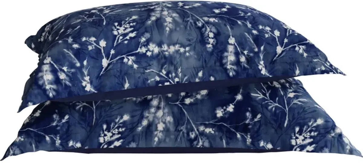 | Queen Flower Press Tencel Pillow Shams | Midnight