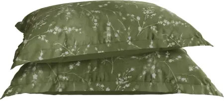 FlowerPress Evergreen Queen Tencel Pillow Shams