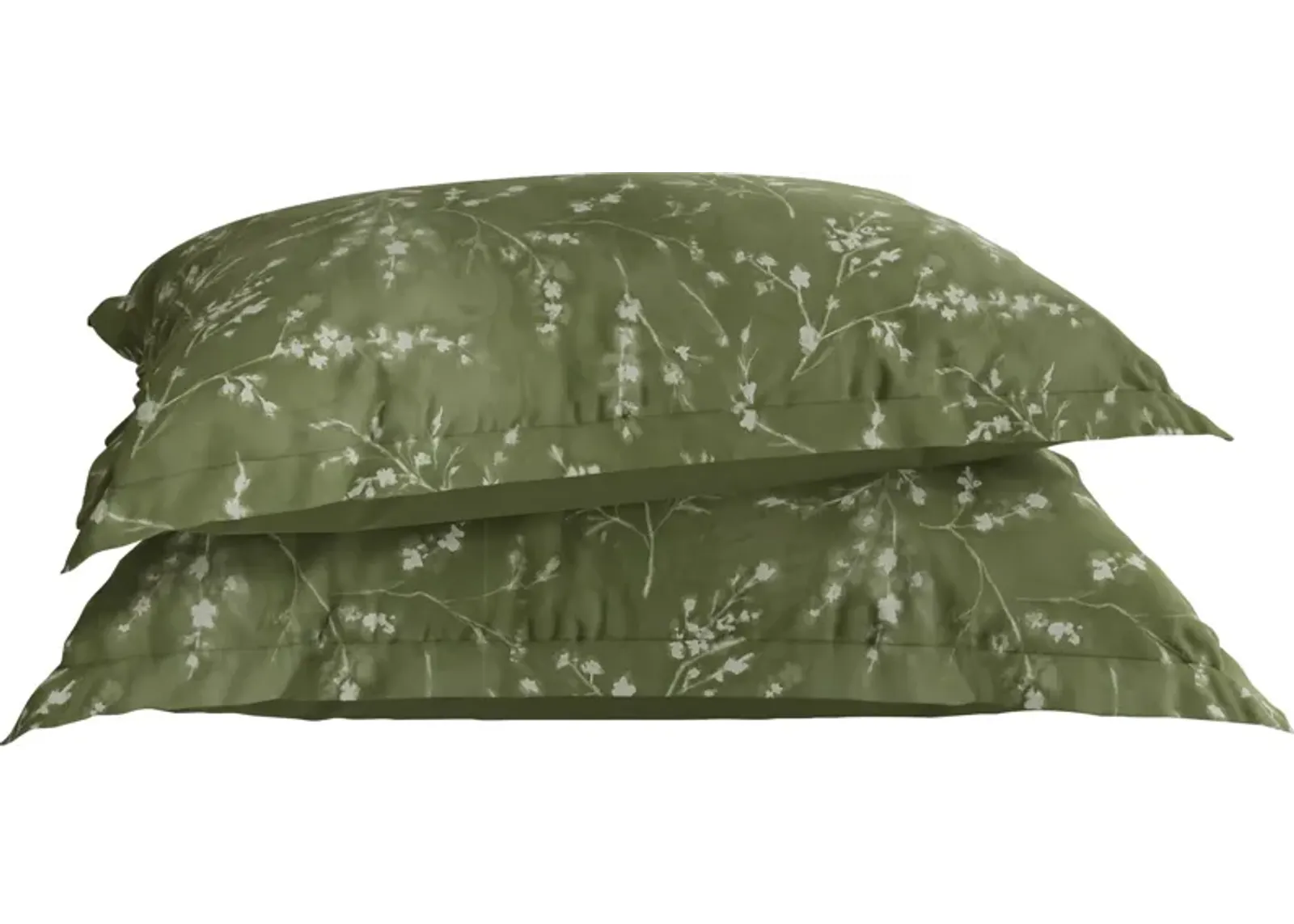 | Queen Flower Press Tencel Pillow Shams | Evergreen