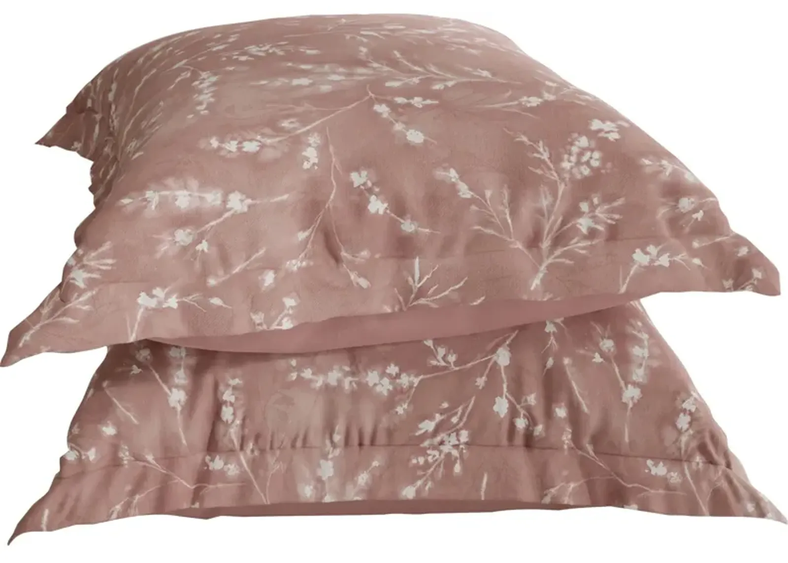 | Flower Press Tencel Euro Pillow Shams | Ash Rose