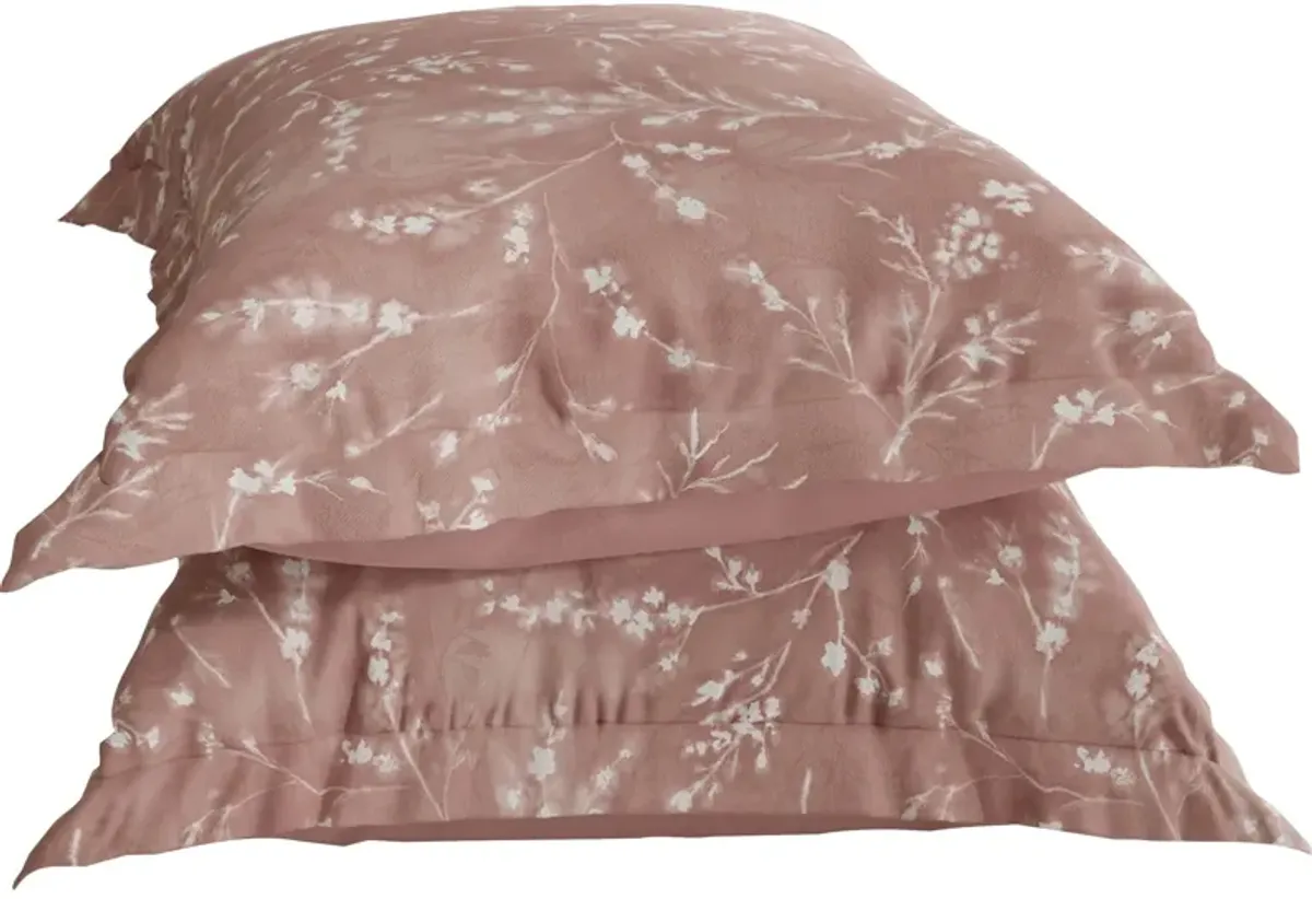 | Flower Press Tencel Euro Pillow Shams | Ash Rose