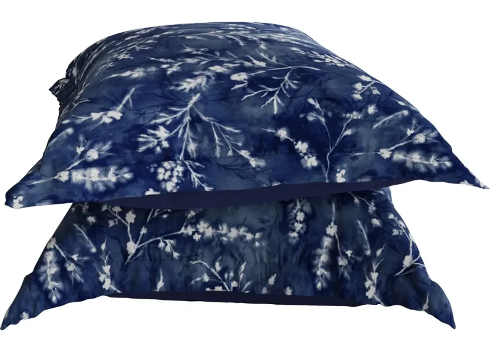 | Flower Press Tencel Euro Pillow Shams | Midnight