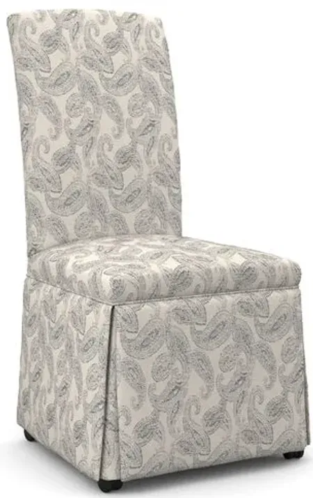 Hazel Paisley Cream Skirted Caster Side Chair