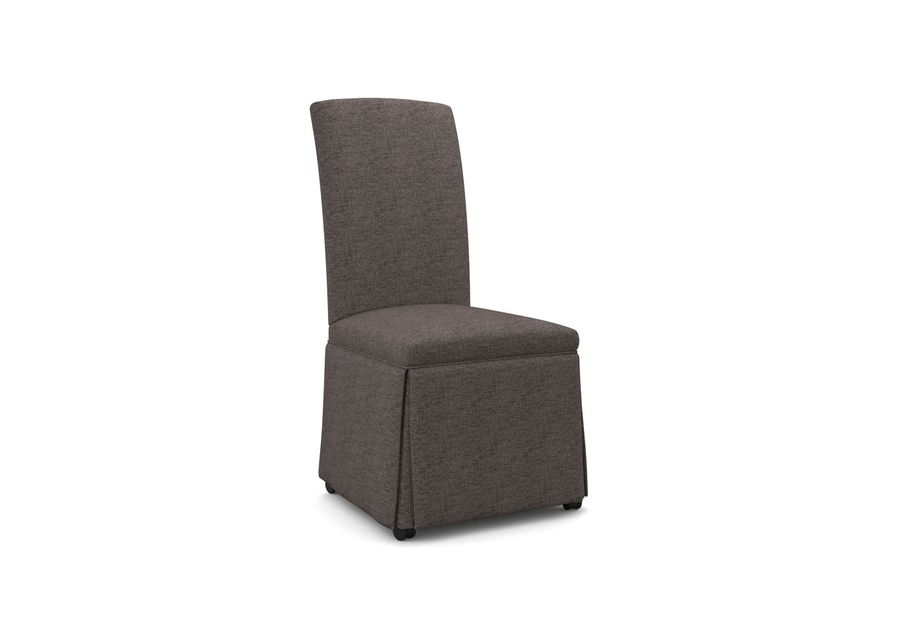 Best Home Furnishings | Hazel Skirted Caster Side Chair | Charcoal Gray