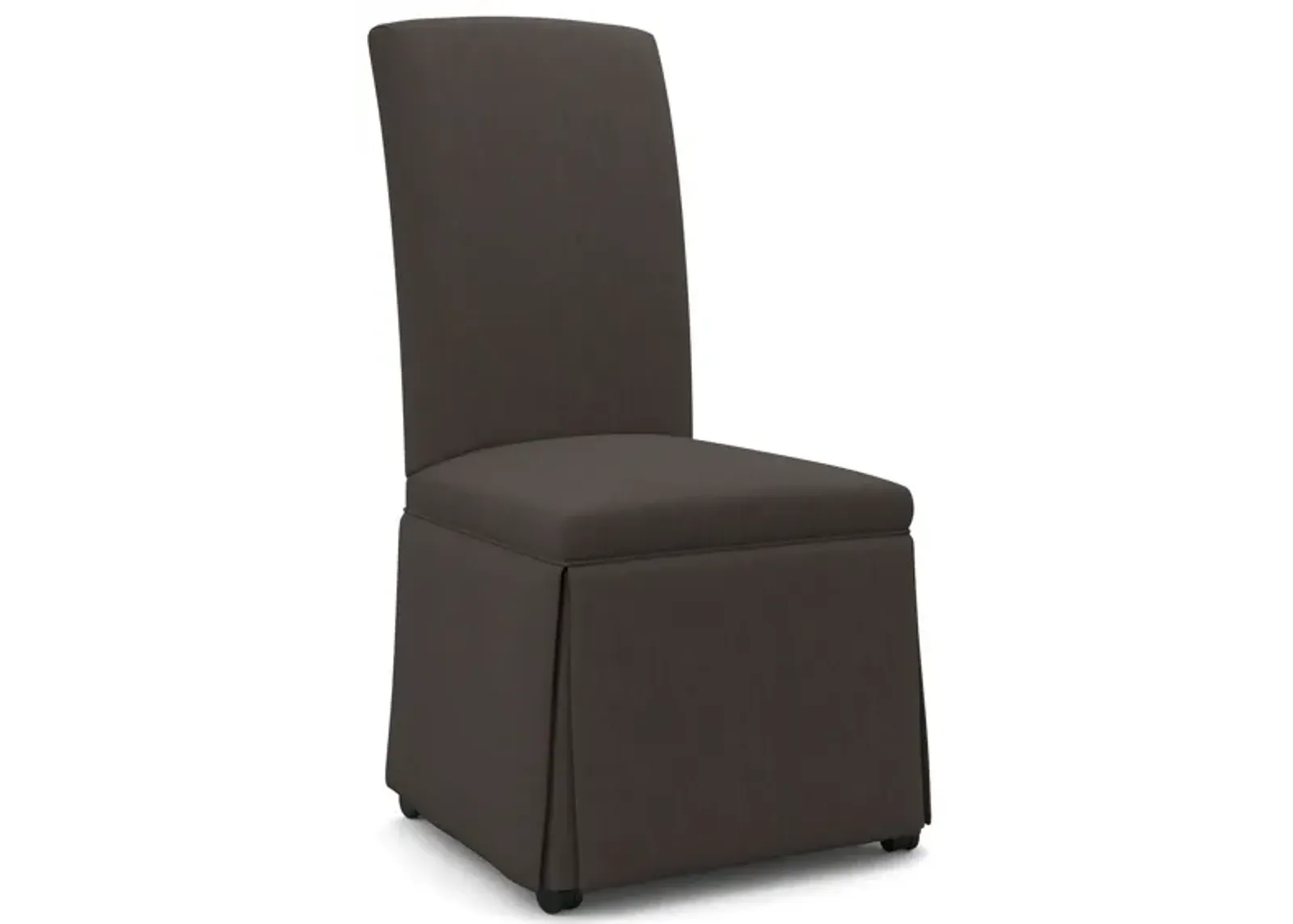 | Hazel Skirted Caster Side Chair | Dark Brown