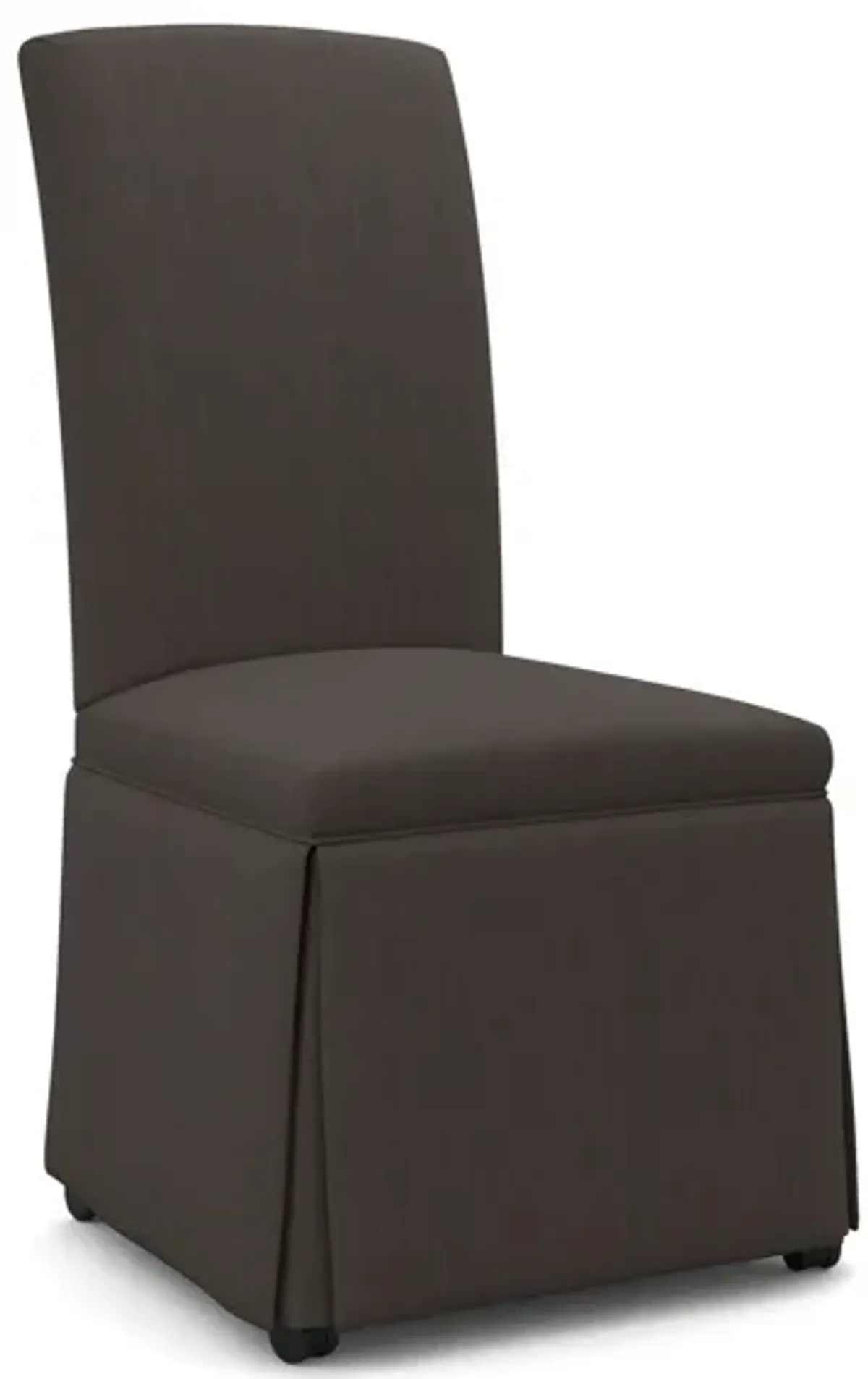 | Hazel Skirted Caster Side Chair | Dark Brown