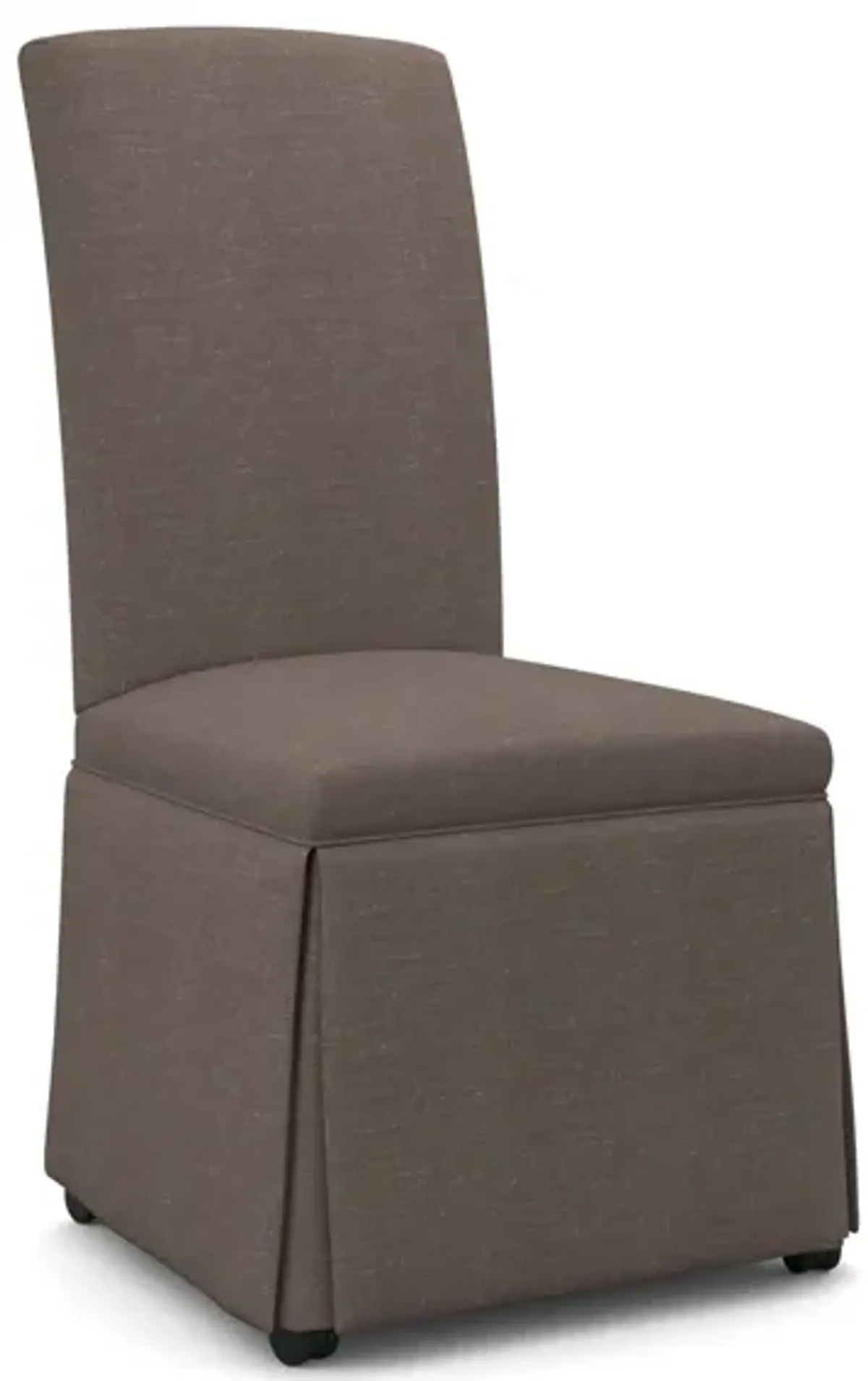 | Hazel Skirted Caster Side Chair | Charcoal Linen