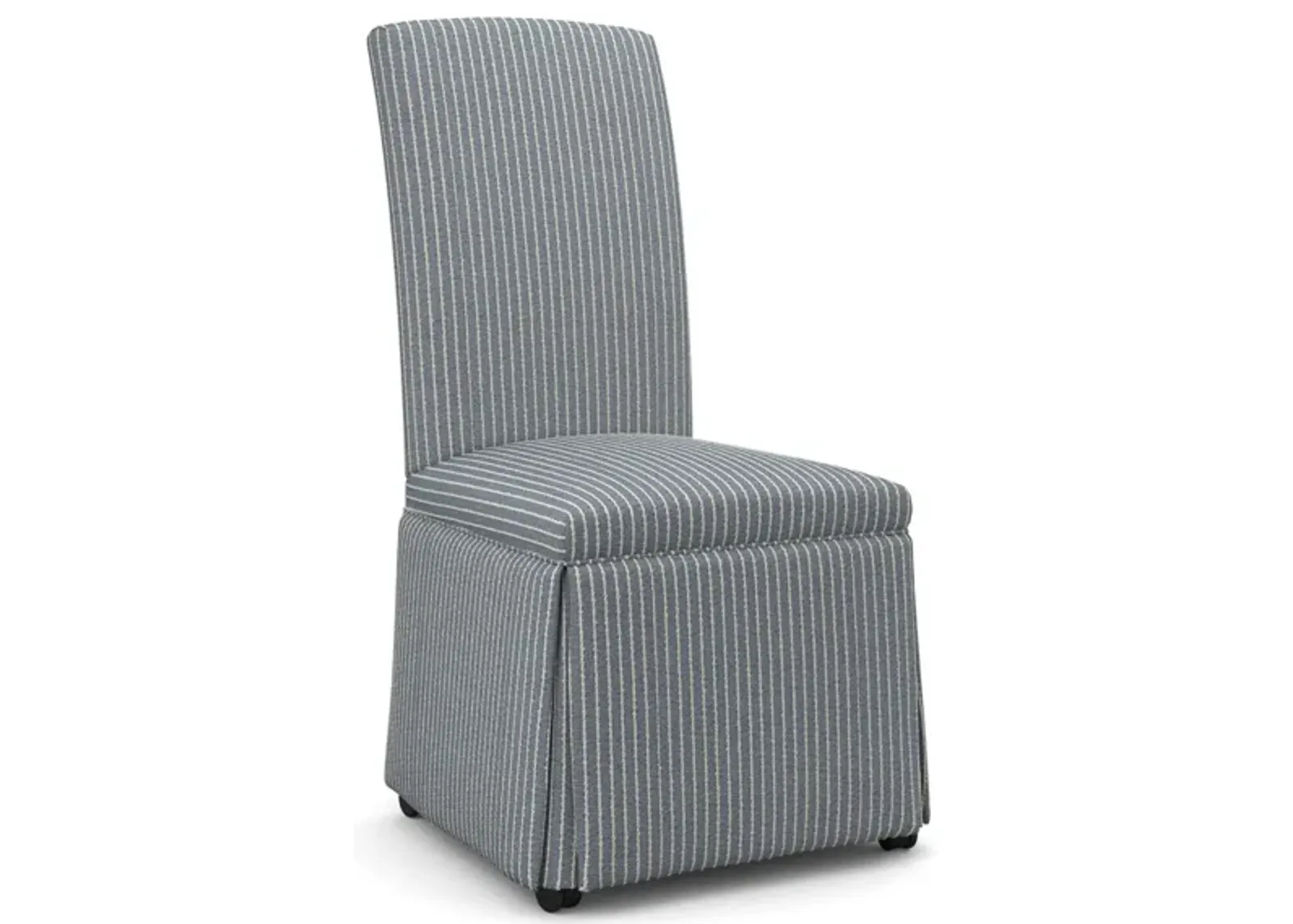 | Hazel Skirted Caster Side Chair | Denim Stripe